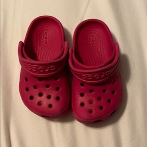 Kids hot pink crocs